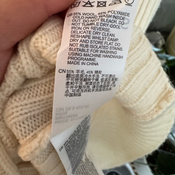 NWOT Reiss Cream Long Sleeve Ribbed Dress S - Picture 7 of 9